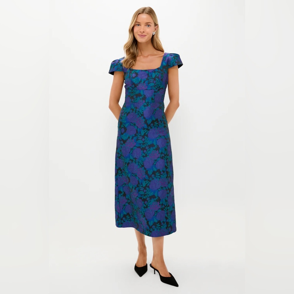 Tuckernuck Navy & Indigo Jacquard Archibald Maxi Dress